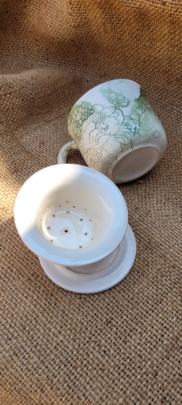 Taza de té con infusor y tapa